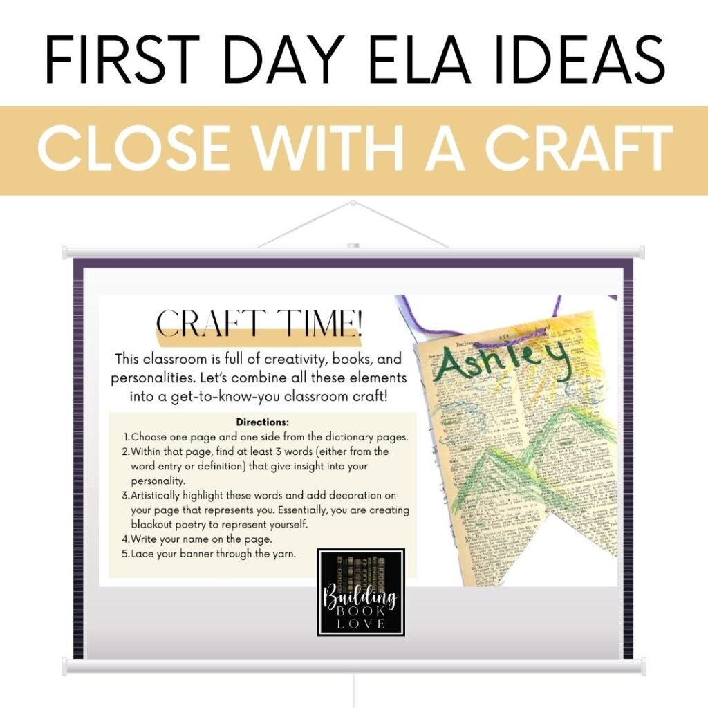 ELA First Day Activity Ideas