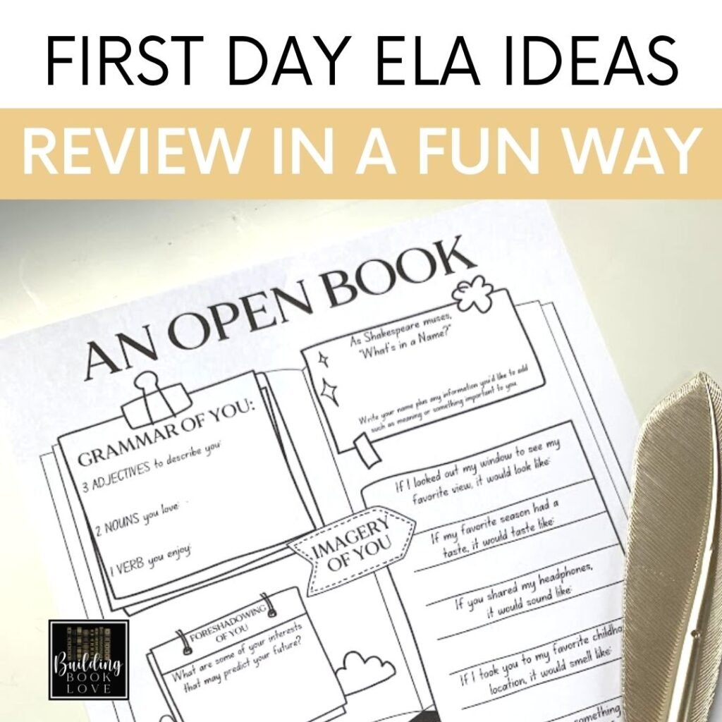 ELA First Day Activities