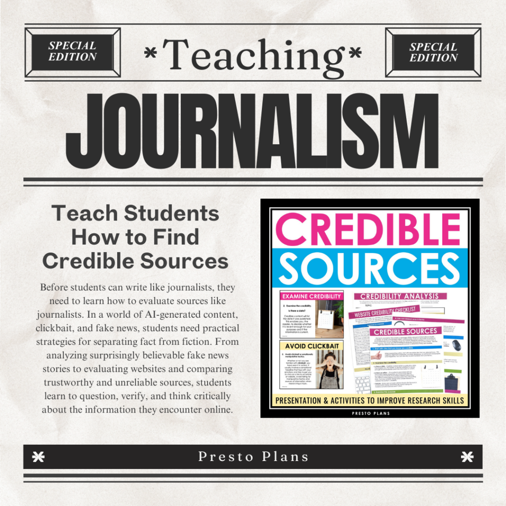 Ideas for Teaching Journalism in High School