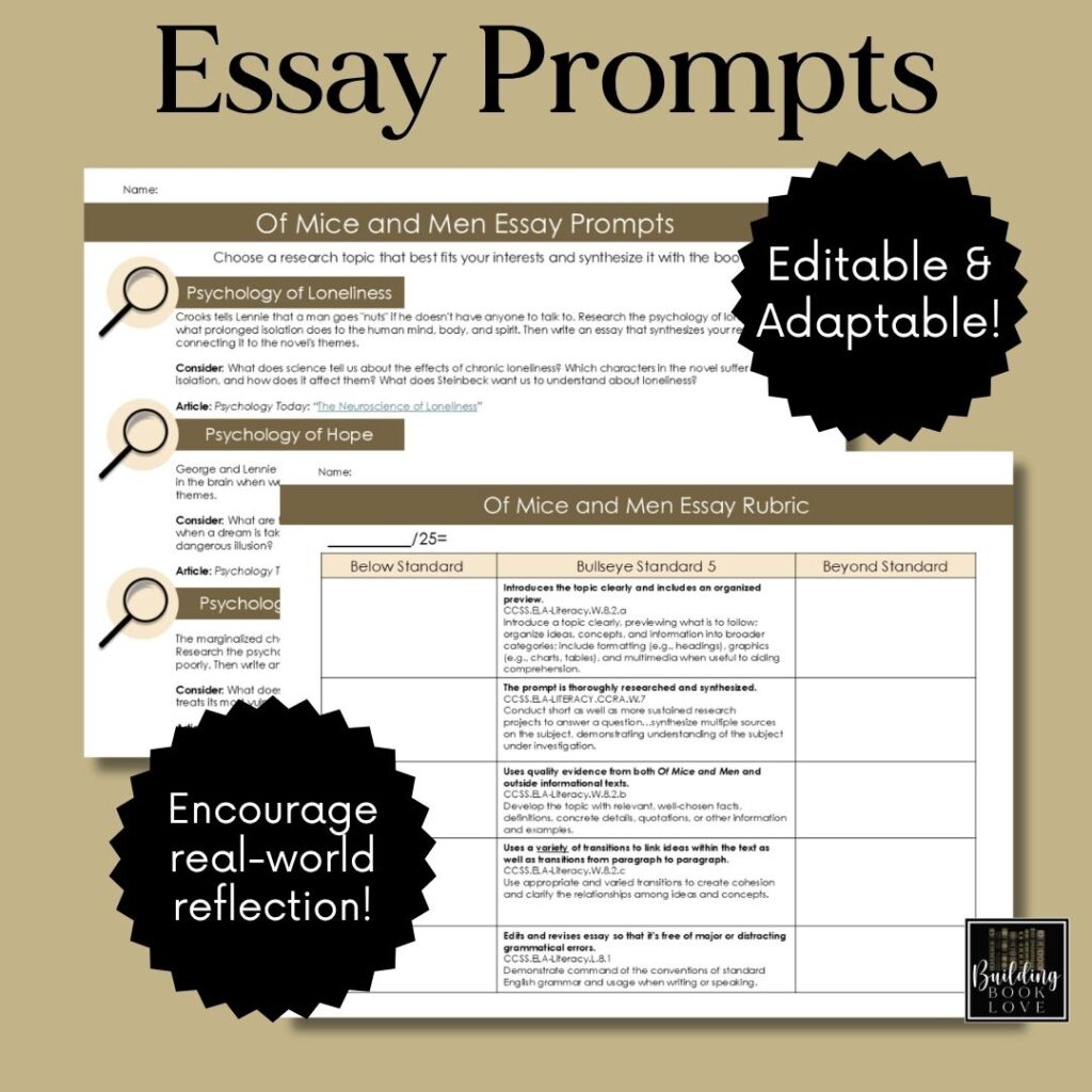 Of Mice and Men Essay Prompts